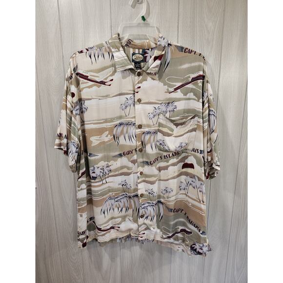 Tommy Bahama 100% Rayon Hawaiian Shirt Size XL Hong Kong Beach Cruise - Picture 1 of 7
